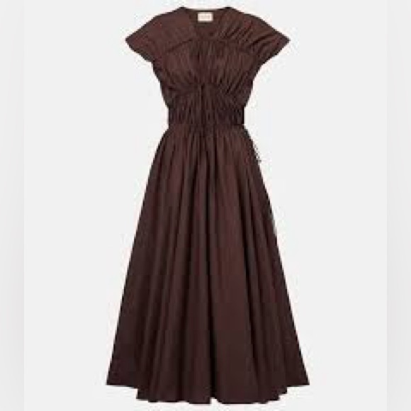 NWT TOVE Ceres Gathered Midi Dress in Brown
Size X-Large (FR 42/UK 14) - Picture 5 of 15